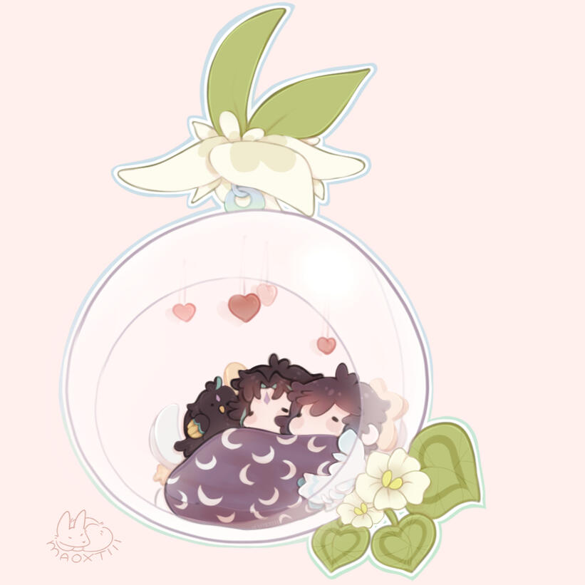 Sleepy Xiao and Venti. ( Xiaoven ) Click for full version.